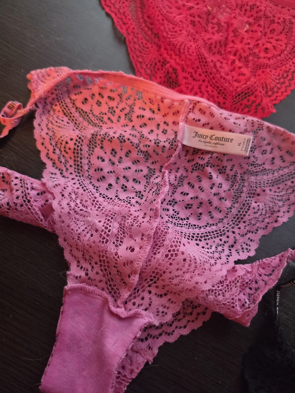 Juicy Couture Lace Bikini Panties - Black, Red, Pink NWOT - Picture 3 of 4